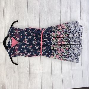 Knit works floral and lace dress